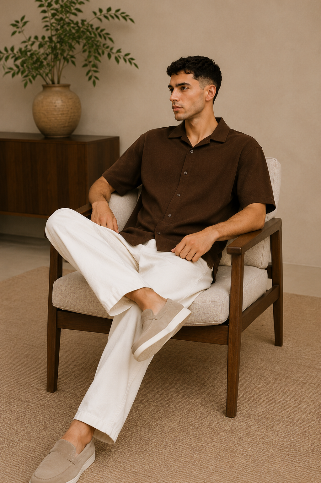 Kevesta Essential Classic Shirt - Chocolate Brown