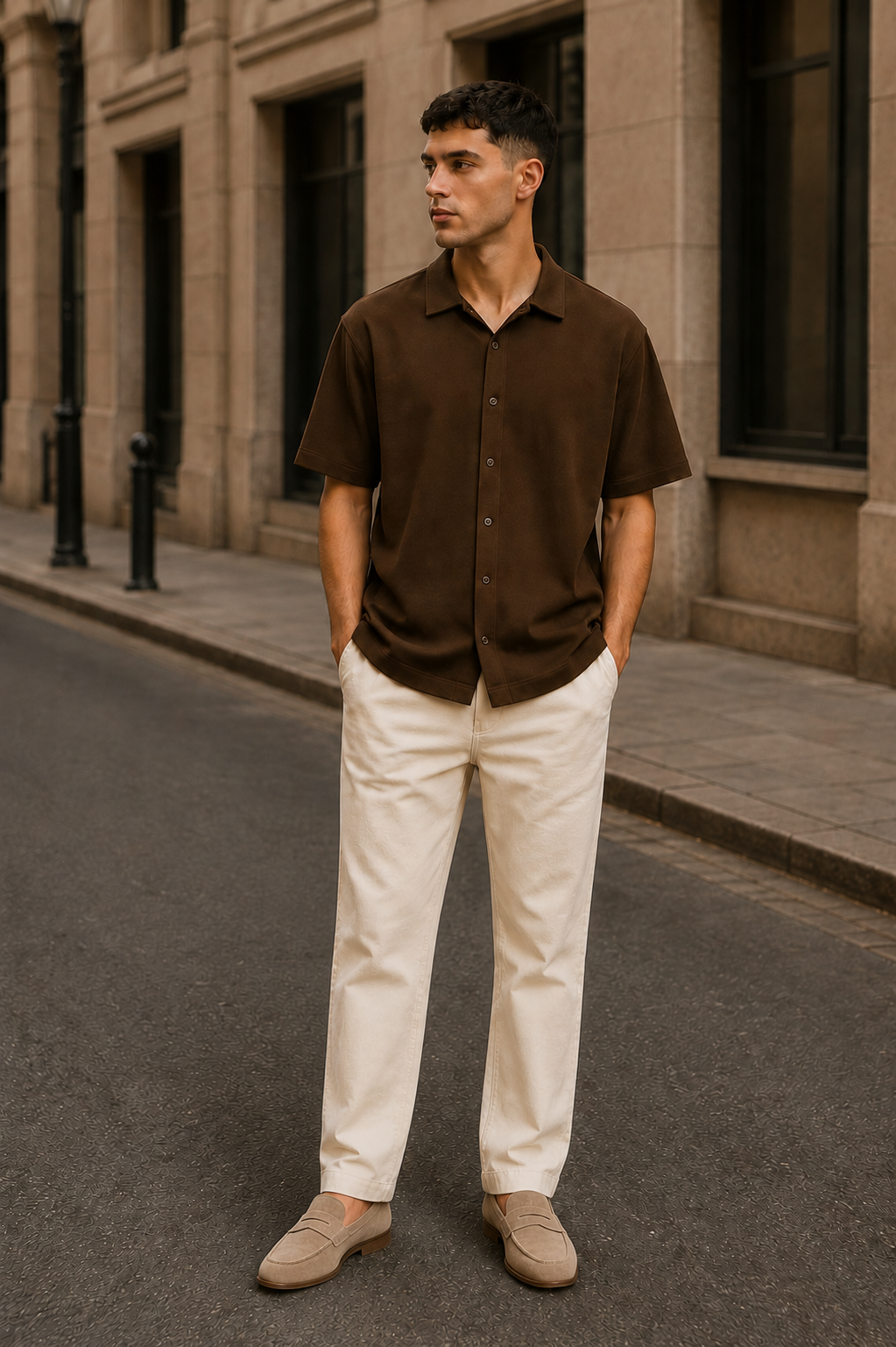 Kevesta Essential Classic Shirt - Chocolate Brown