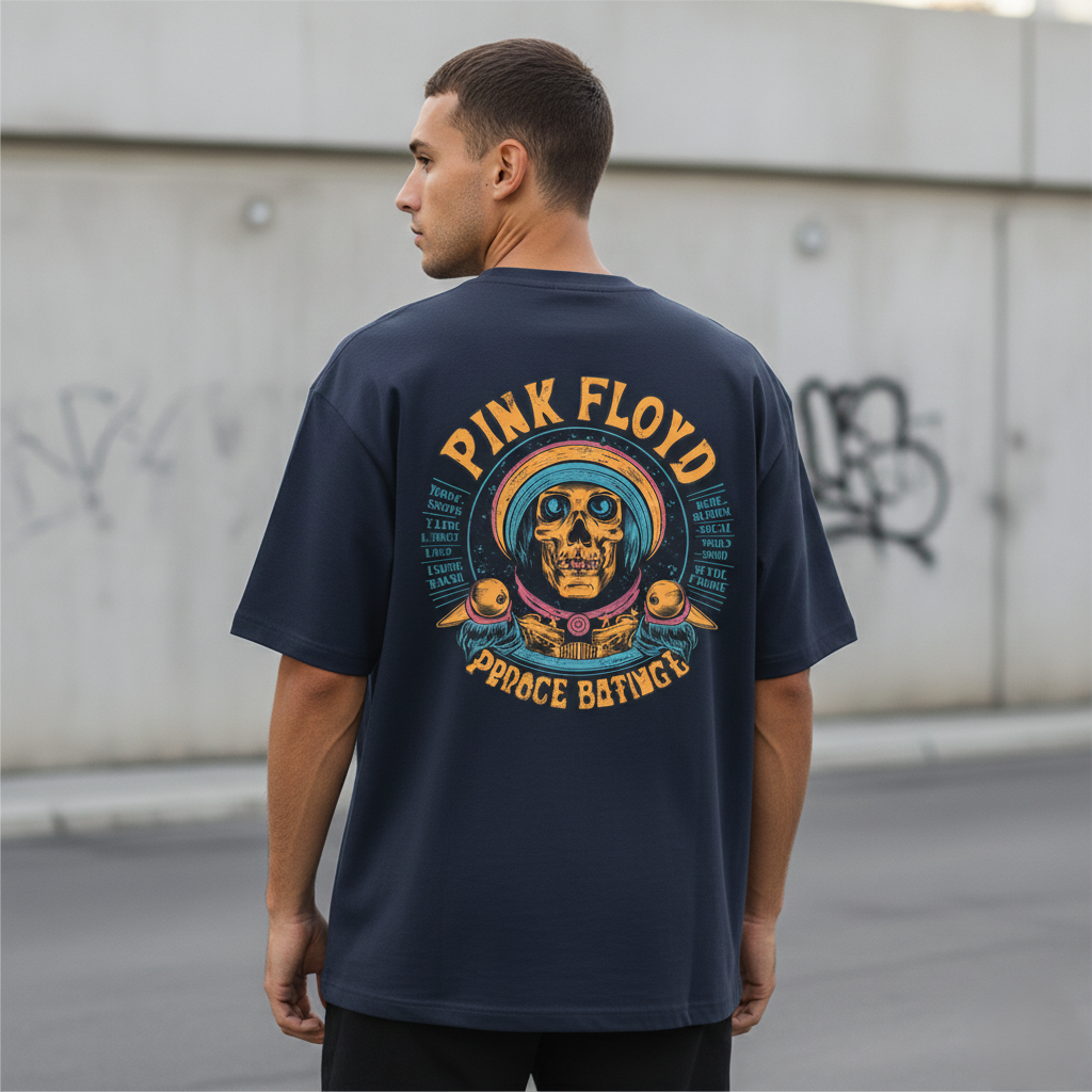 Floyd Retro Skull Graphic Oversized T-Shirt