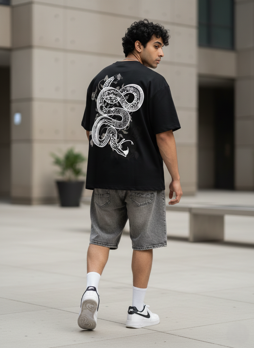 Snake Core Graphic Oversized T-Shirt